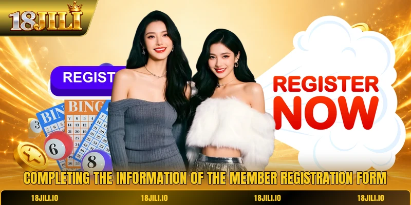 Completing the information of the member registration form